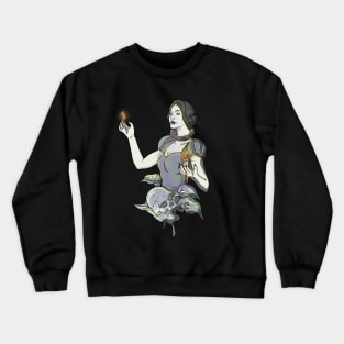 Victorian Witch Casting Magic Spell Crewneck Sweatshirt